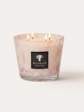 NWT BAOBAB COLLECTION PEARLS WHITE PEARL CANDLE 500 g 1.1 IB 4 WICKS